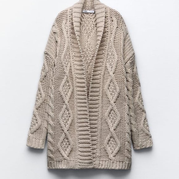 NWT ZARA CABLE KNIT COAT M, S 2142 - Picture 7 of 11